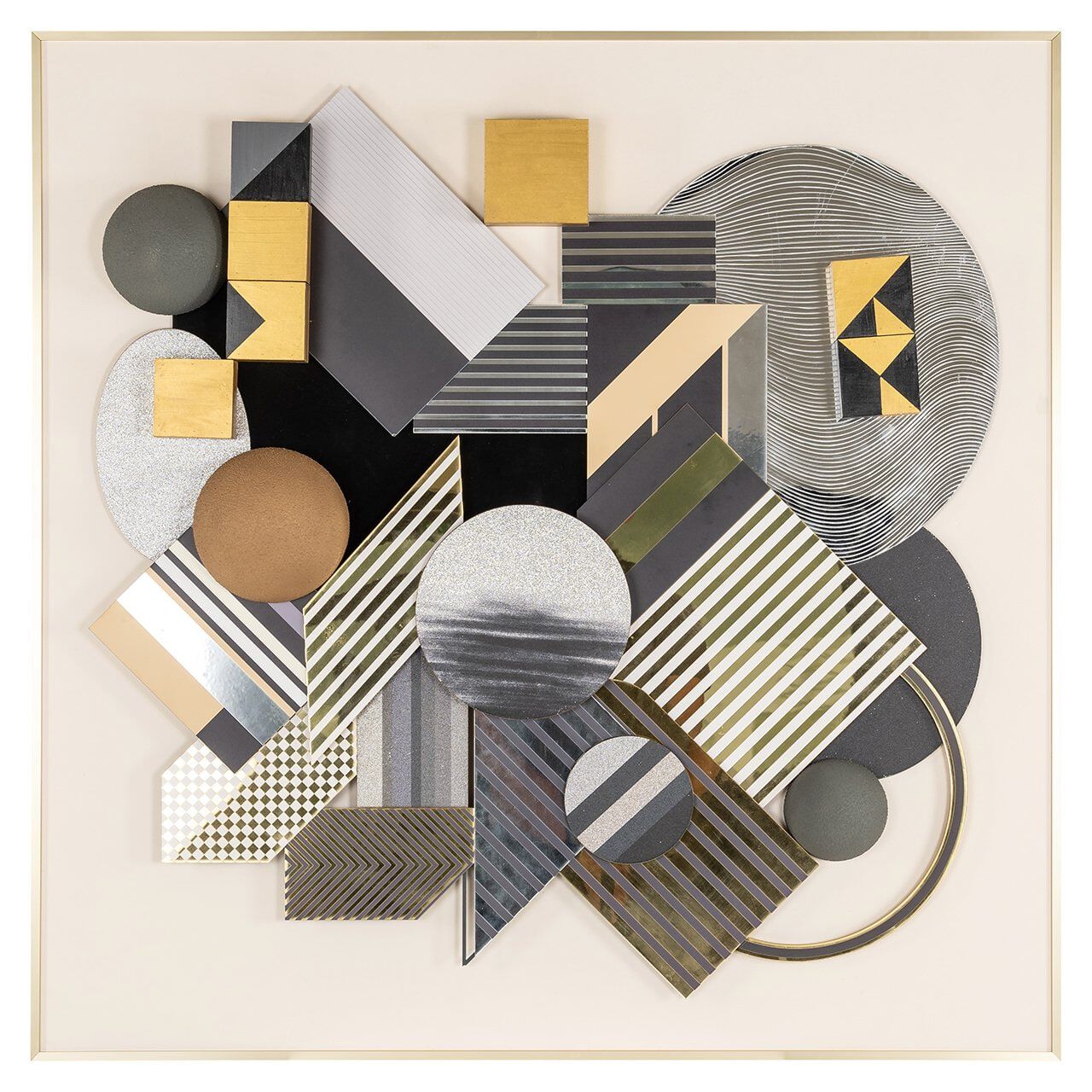 Richmond Wall Art 3D Block – Meerkleurig 120 × 120 cm – Moderne Wanddecoratie