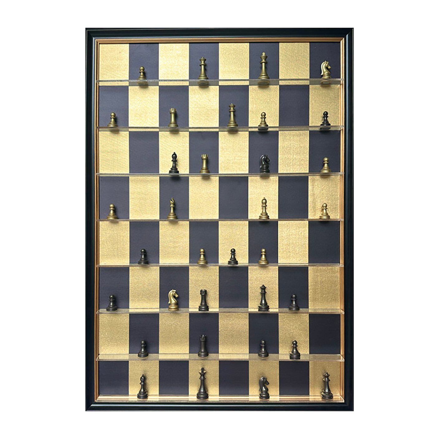 Richmond Wall Art Nala – Gouden schaakcompositie 100 × 70 cm