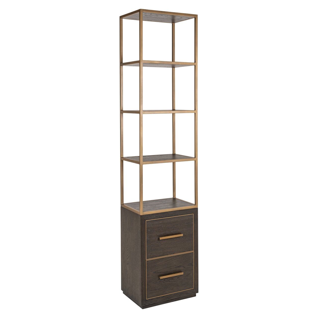 Richmond Wandkast Carter – Strak eiken & metaal, 220 cm hoog, 50 cm breed