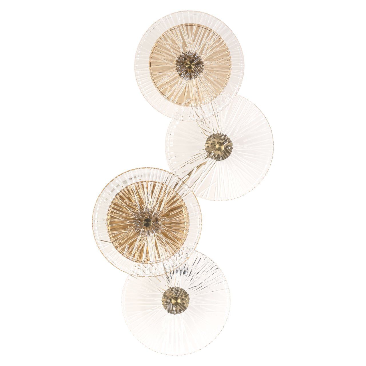 Richmond Wandlamp Linzi – Luxe Brushed Gold met vier stralende schijven