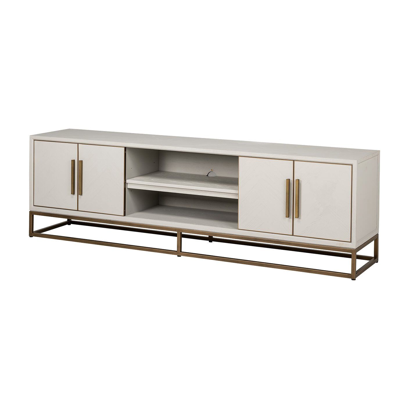 Richmond Whitebone TV‑meubel 200 cm – Verona Grey: luxe design, slimme opbergruimte