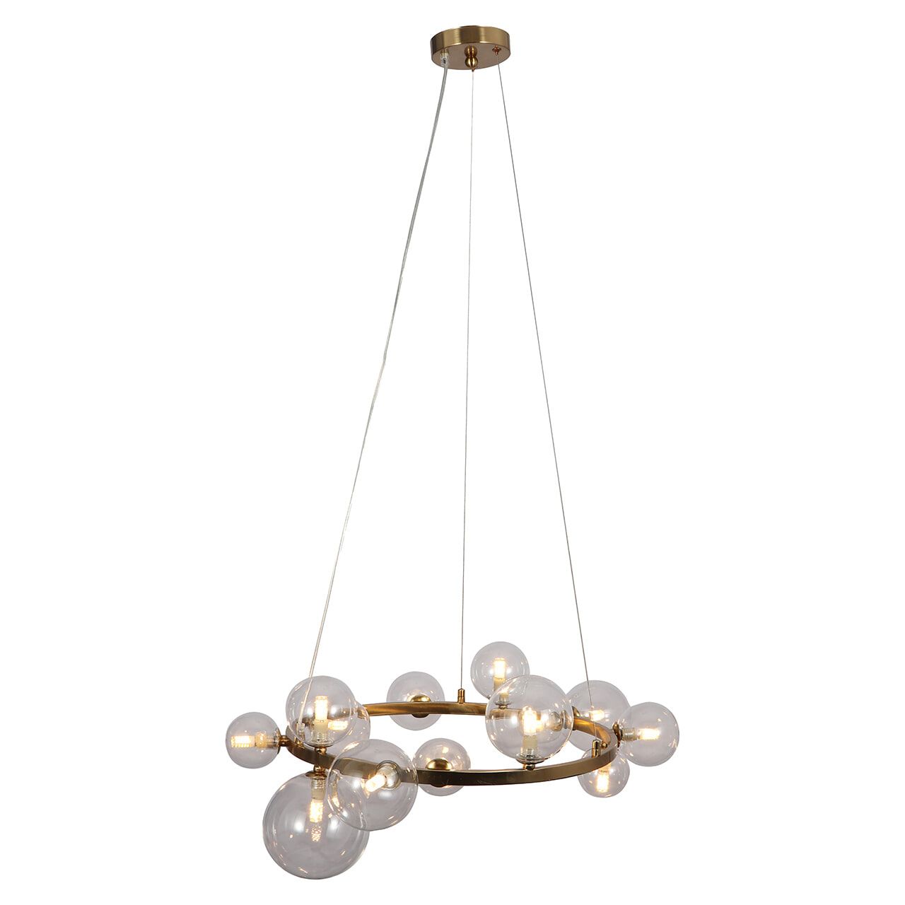 Richmond Yosie Hanglamp – 13‑lampen Set in Brushed Gold