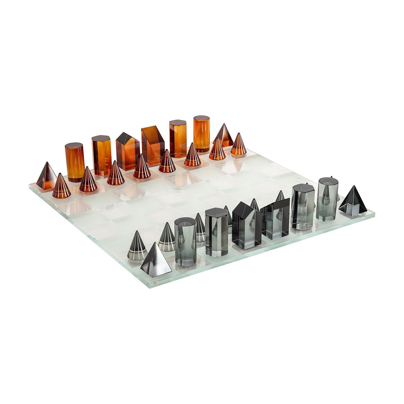 Richmond Zyenna Glazen Schaakbord 40 × 40 cm – Modern design & kunst