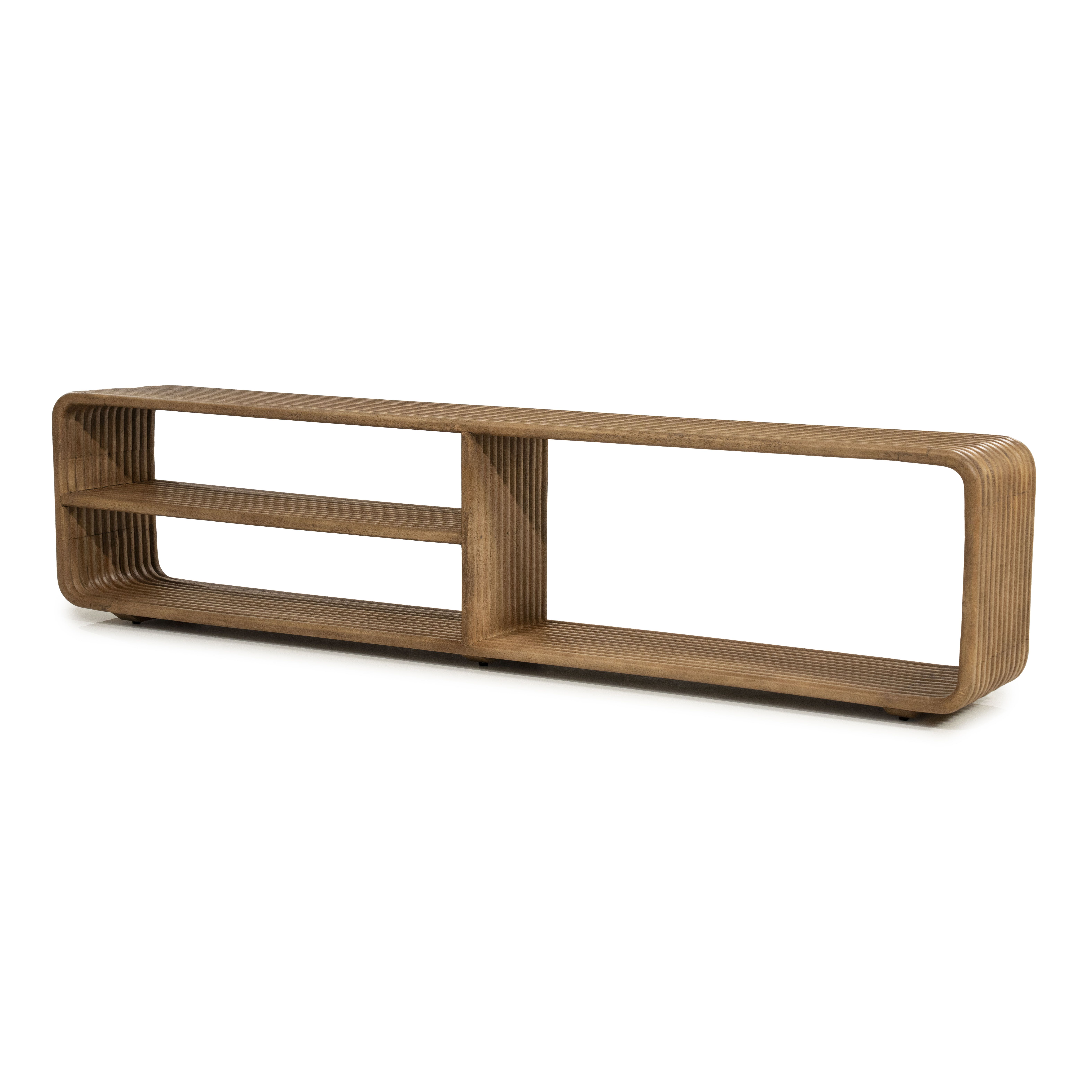 Rigato TV‑meubel van mango hout – 200 cm breed, warme bruine look
