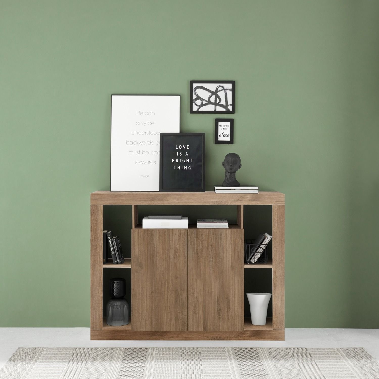 Rimini Dressoir 134 cm – Modern eiken design met 2 deuren