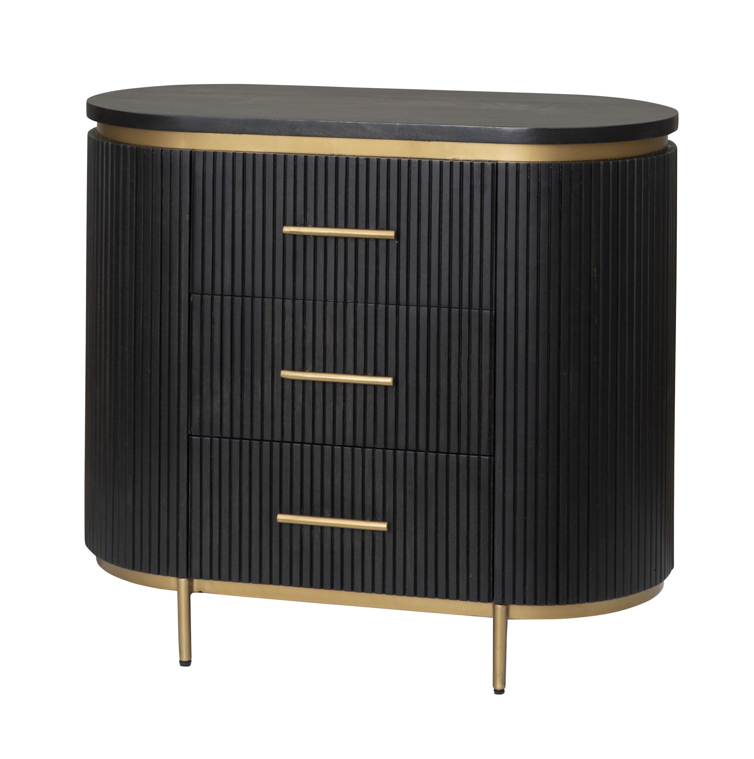 Rivello ladekast van Tower Living – Elegante mangohouten opbergoplossing in zwart