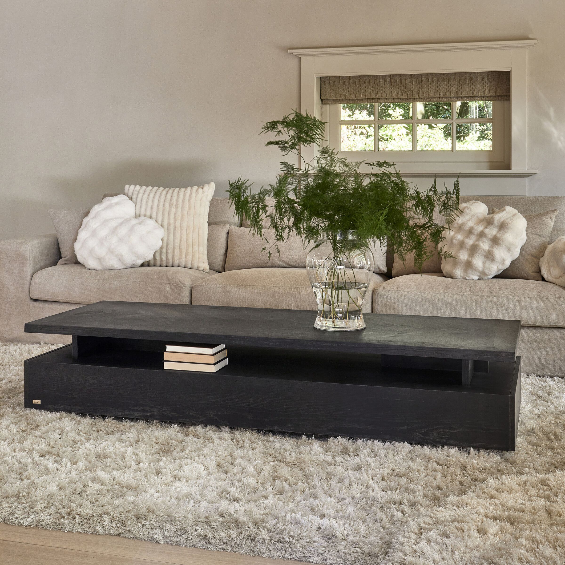 Rivièra Maison 5th Avenue Salontafel – Stoer eiken met zwevend blad, 200×70 cm