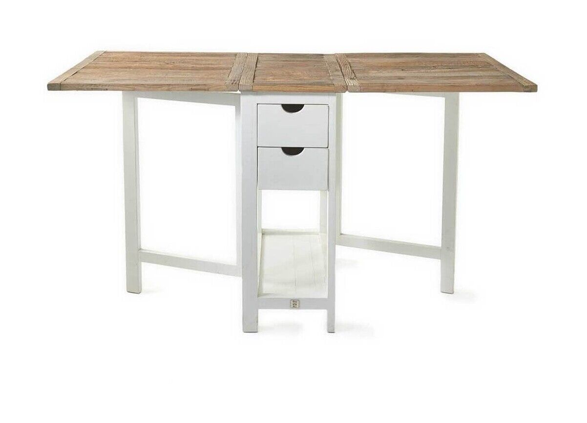 Rivièra Maison Bartafel Wooster Street – Uitklapbare Tafel in Wit, 50‑180 cm