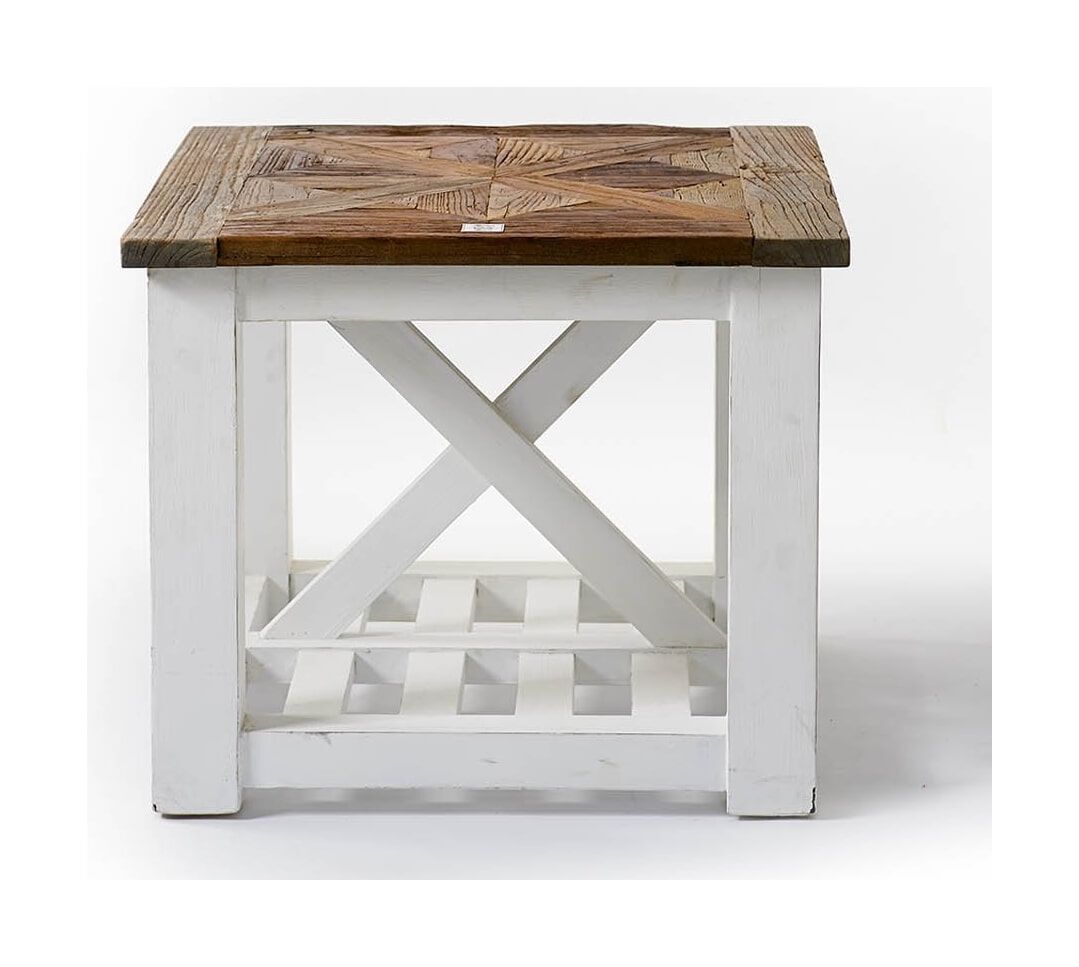 Rivièra Maison Bijzettafel Chateau Chassigny 60 cm – Wit, Vierkant