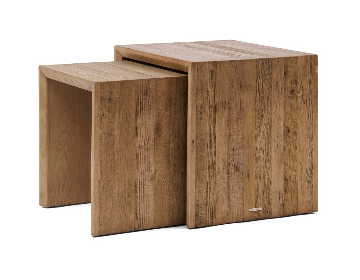 Rivièra Maison Bijzettafels Sant Mateu – Elegante eikenhouten set van 2
