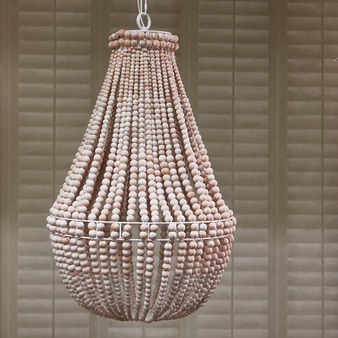 Rivièra Maison Bologna Hanglamp – Warme Mangohouten Kralen voor een Sfeervol Interieur