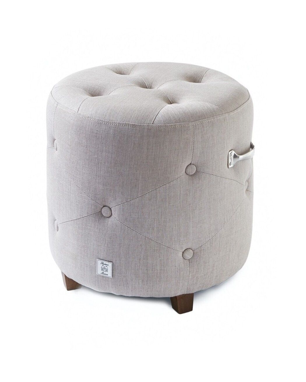 Rivièra Maison Bowery Linnen Poef – Natuurlijk comfort in een ronde vorm