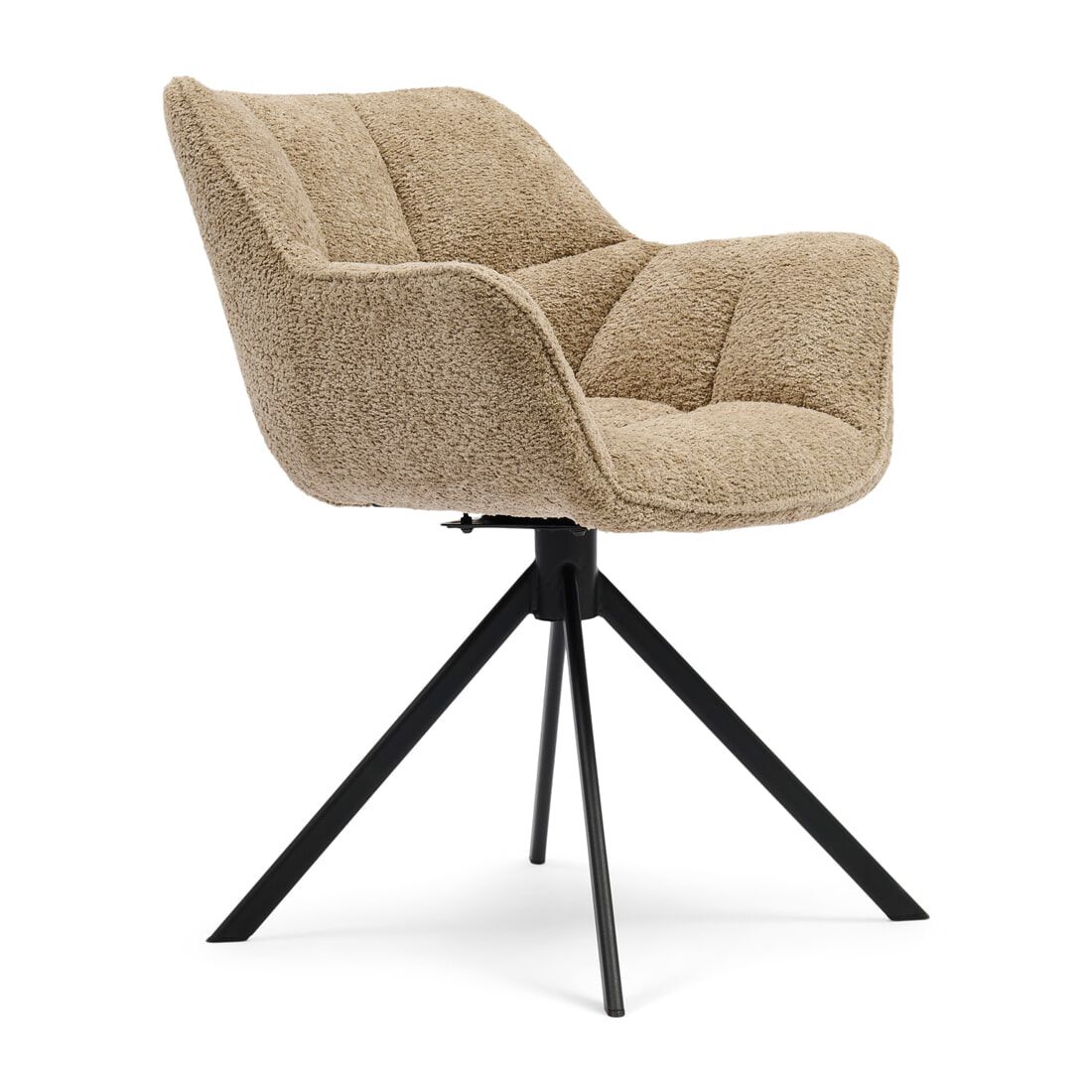 Rivièra Maison Carnaby Draaibare Eetkamerstoel – Luxe Chenille in Soft Walnut