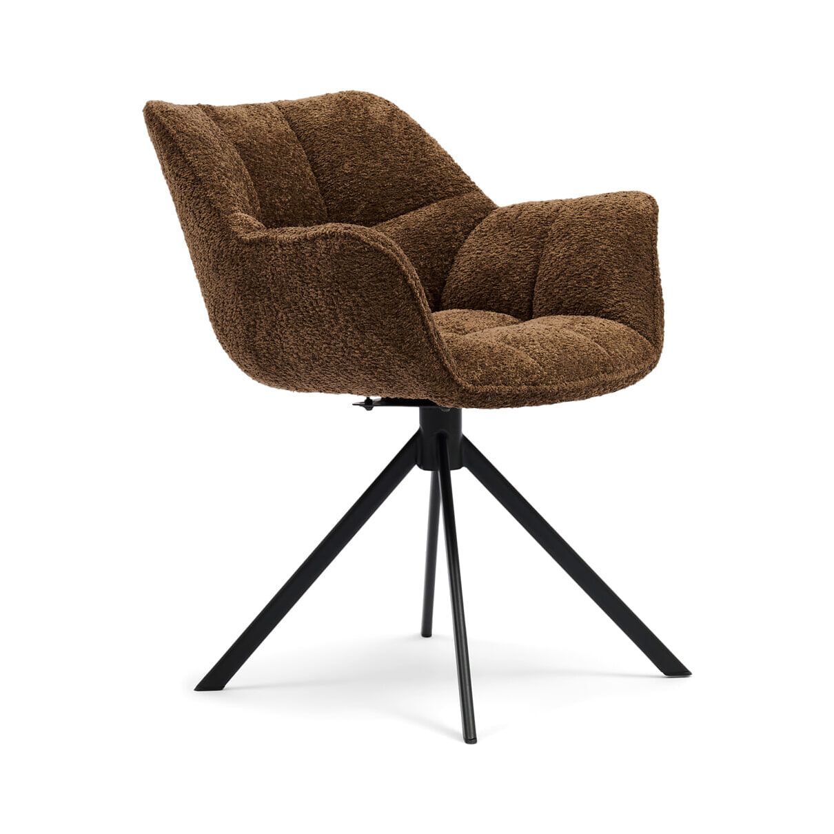 Rivièra Maison Carnaby Draaibare Eetkamerstoel – Luxe Chenille in Umber Brown