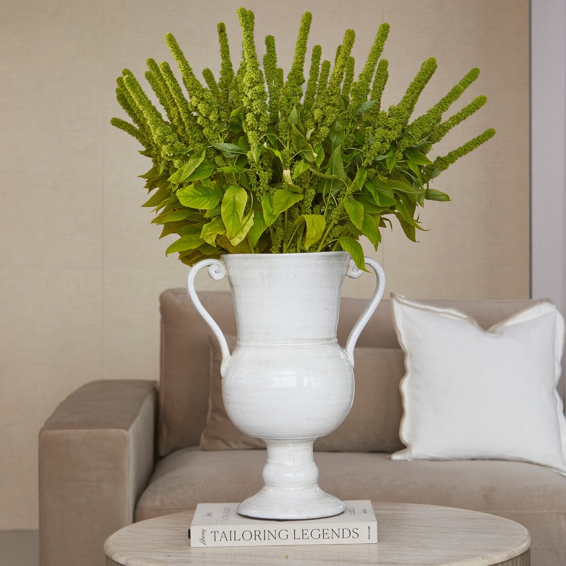 Rivièra Maison Chalice Vaasje – Elegante Keramische Vaas in Wit (50 cm)