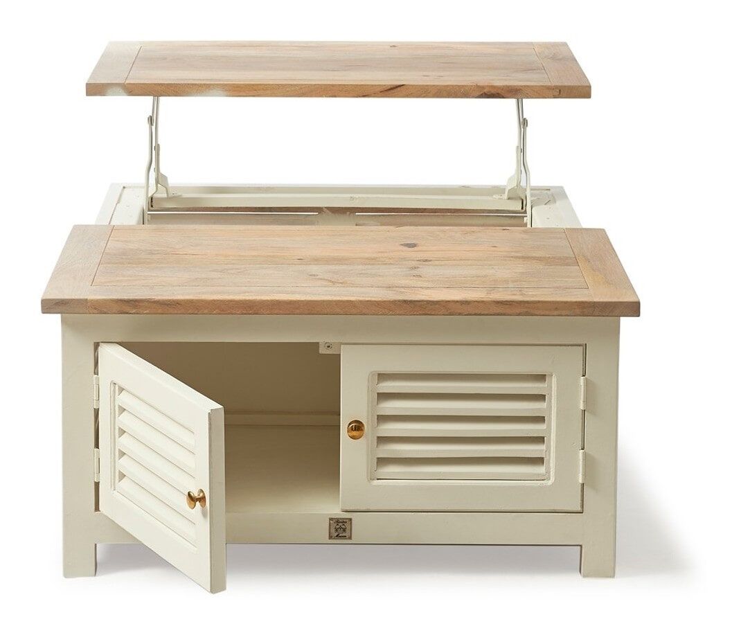 Rivièra Maison Claremont Salontafel 90 × 90 cm – Tijdloos Design met Flexibele Opbergruimte