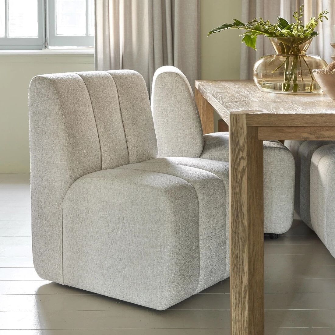 Rivièra Maison Dazzle Rich Tweed eetkamerstoel – elegant in Antique White