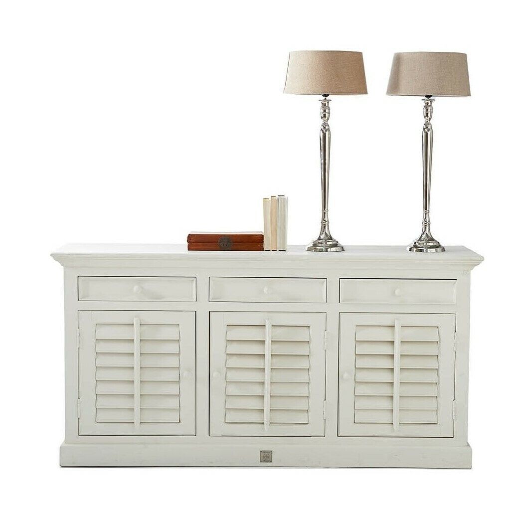 Rivièra Maison Dressoir New Orleans 175 cm – Strak wit acaciahout voor een lichte woonkamer