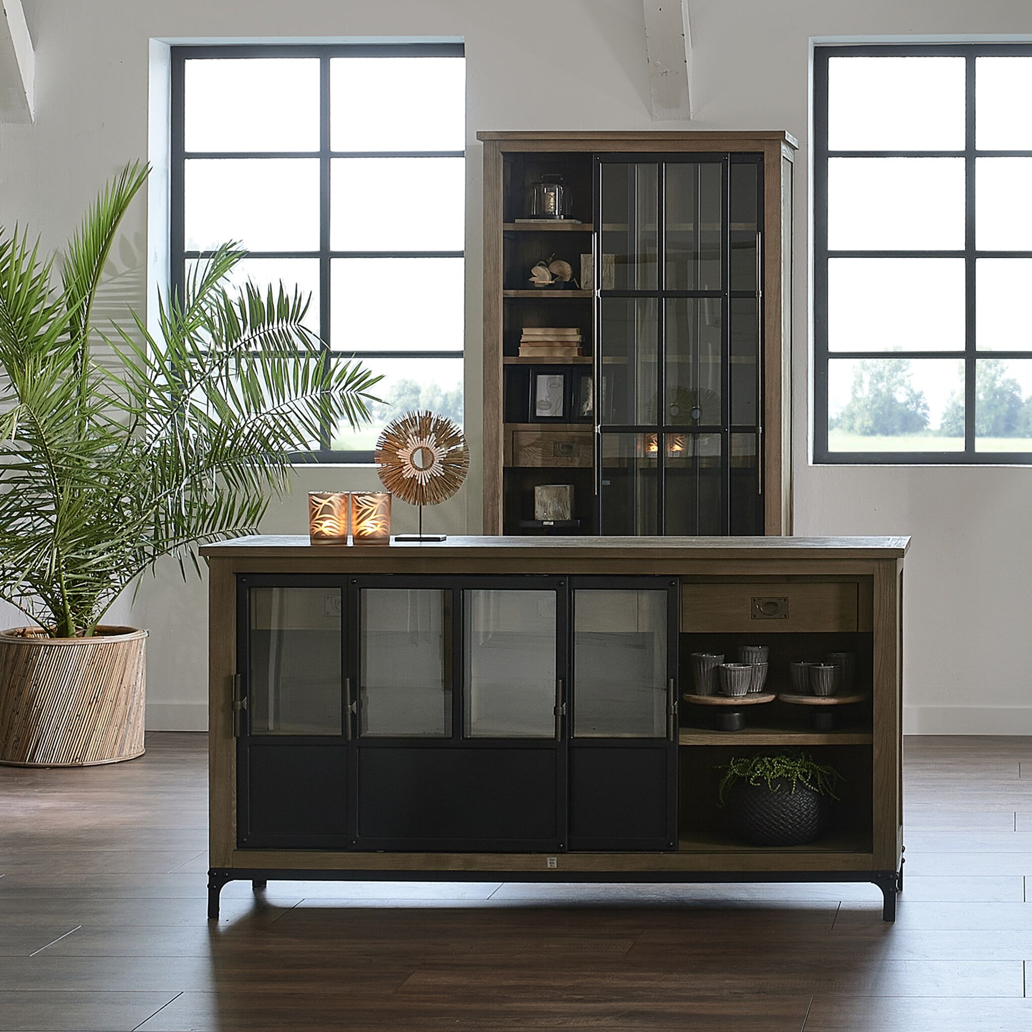 Rivièra Maison Dressoir The Hoxton – Stijlvolle Zwarte Opberg in 175 cm
