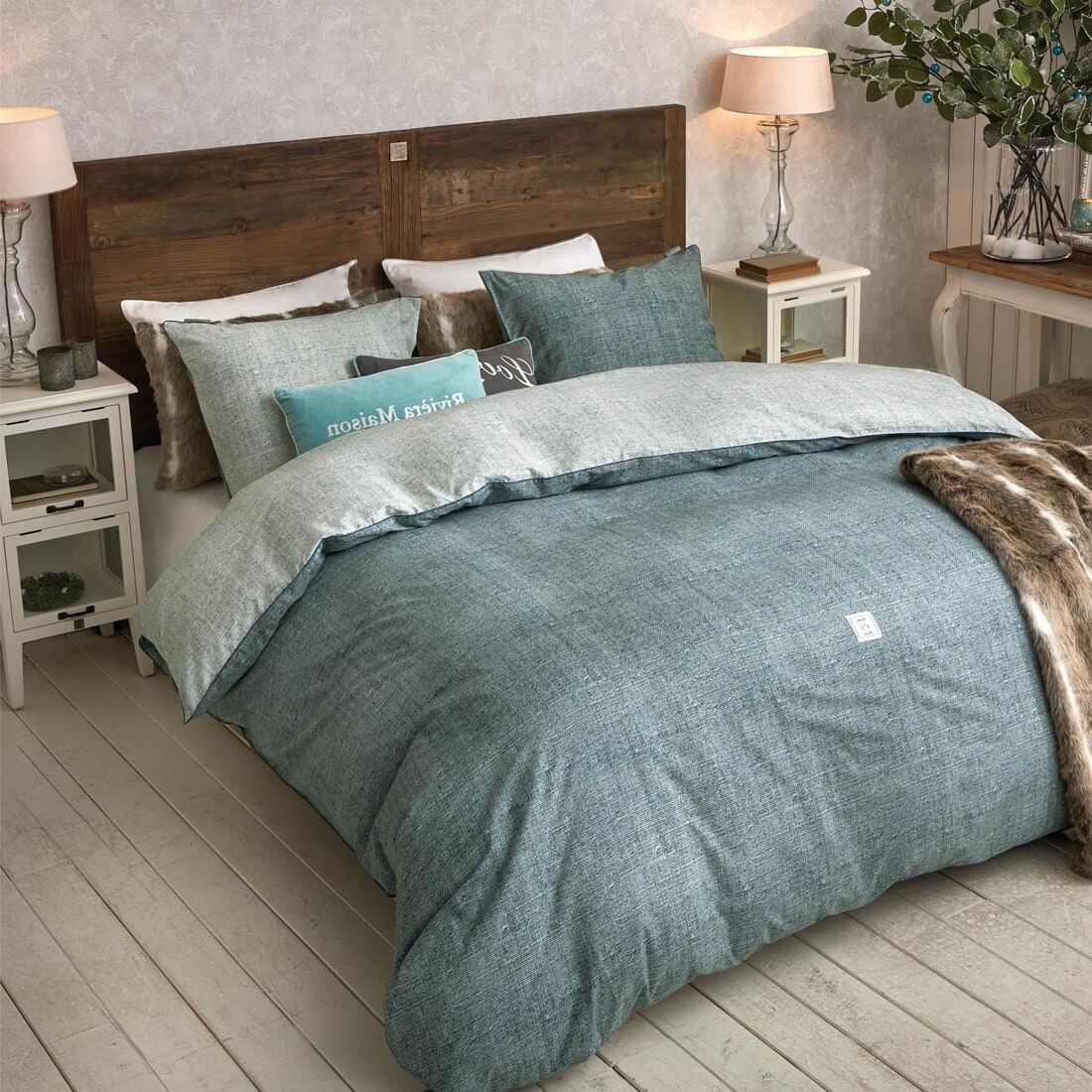 Rivièra Maison Driftwood Bed 180 x 200 cm – Authentiek Gerecycled Iepenhout in Wit