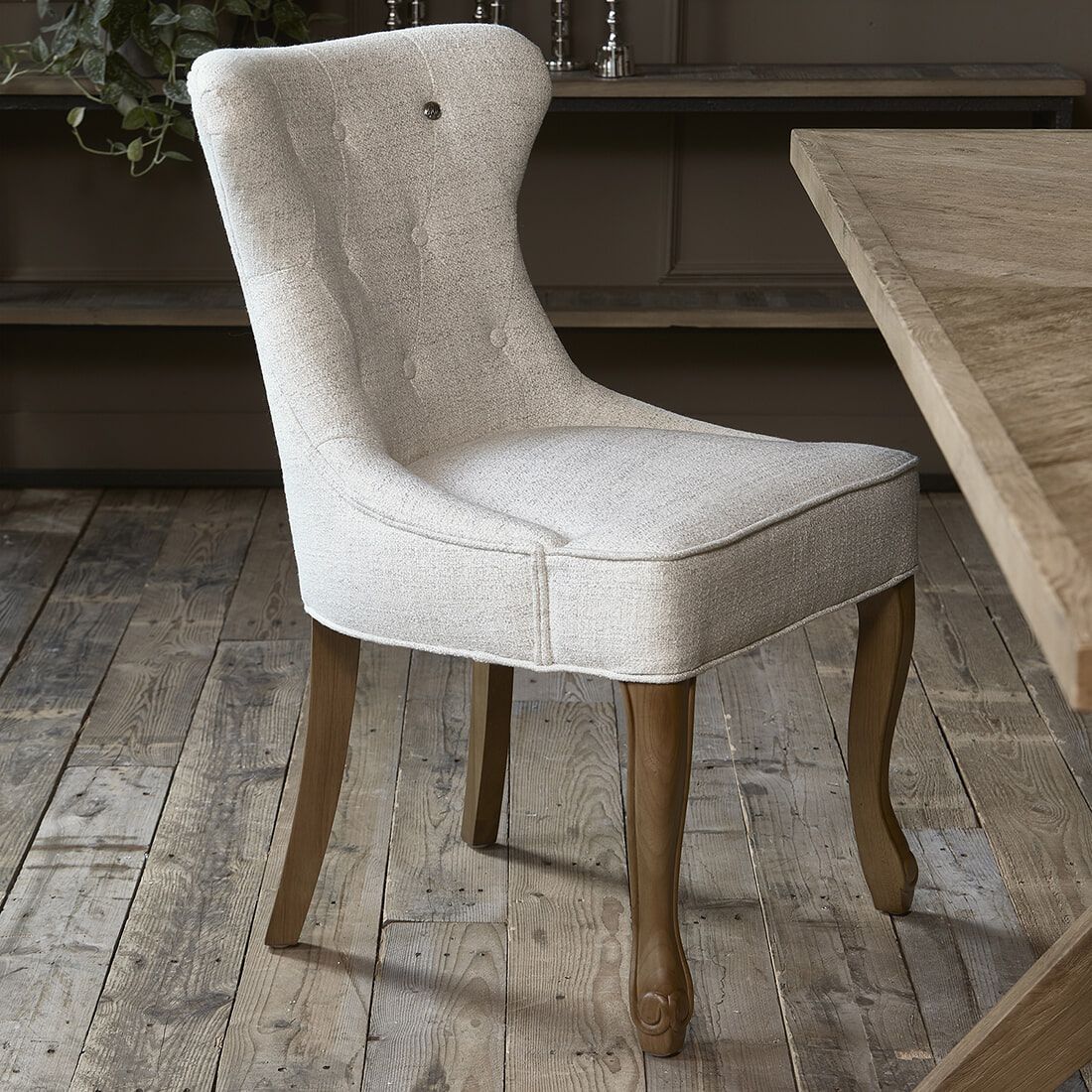 Rivièra Maison George Eetkamerstoel – Luxe Tweed in Antique White