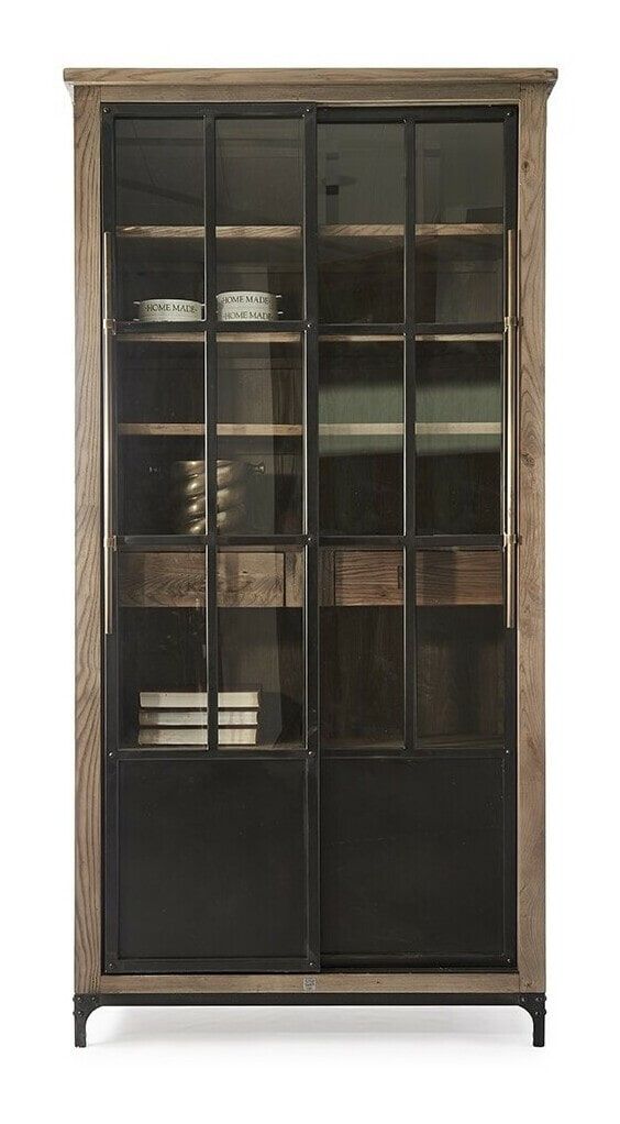 Rivièra Maison Hoxton Buffetkast – Industriële Elegantie in Zwart (214 × 110 cm)