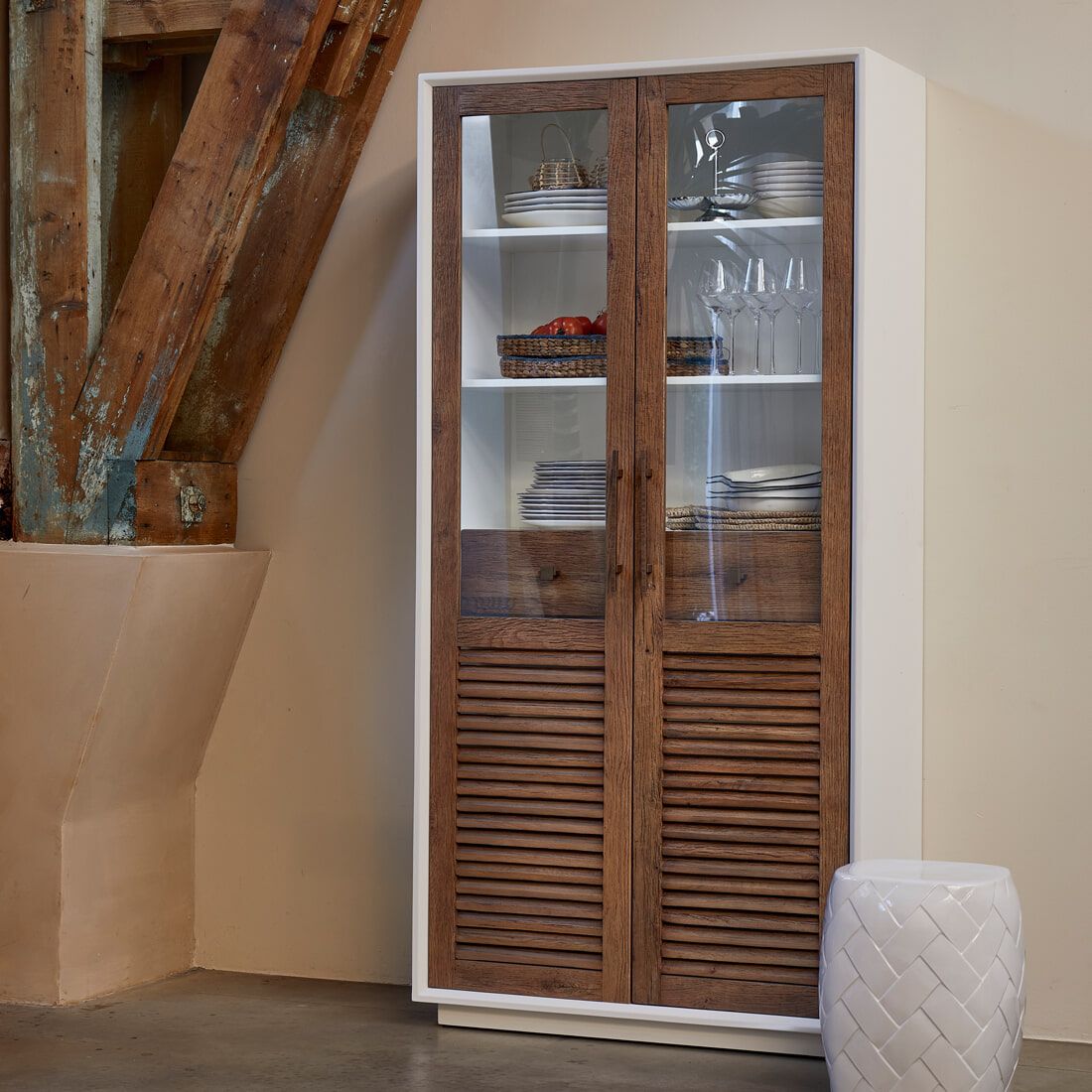 Rivièra Maison Lake House buffetkast 205 × 100 cm – Warm eikenhout & glas