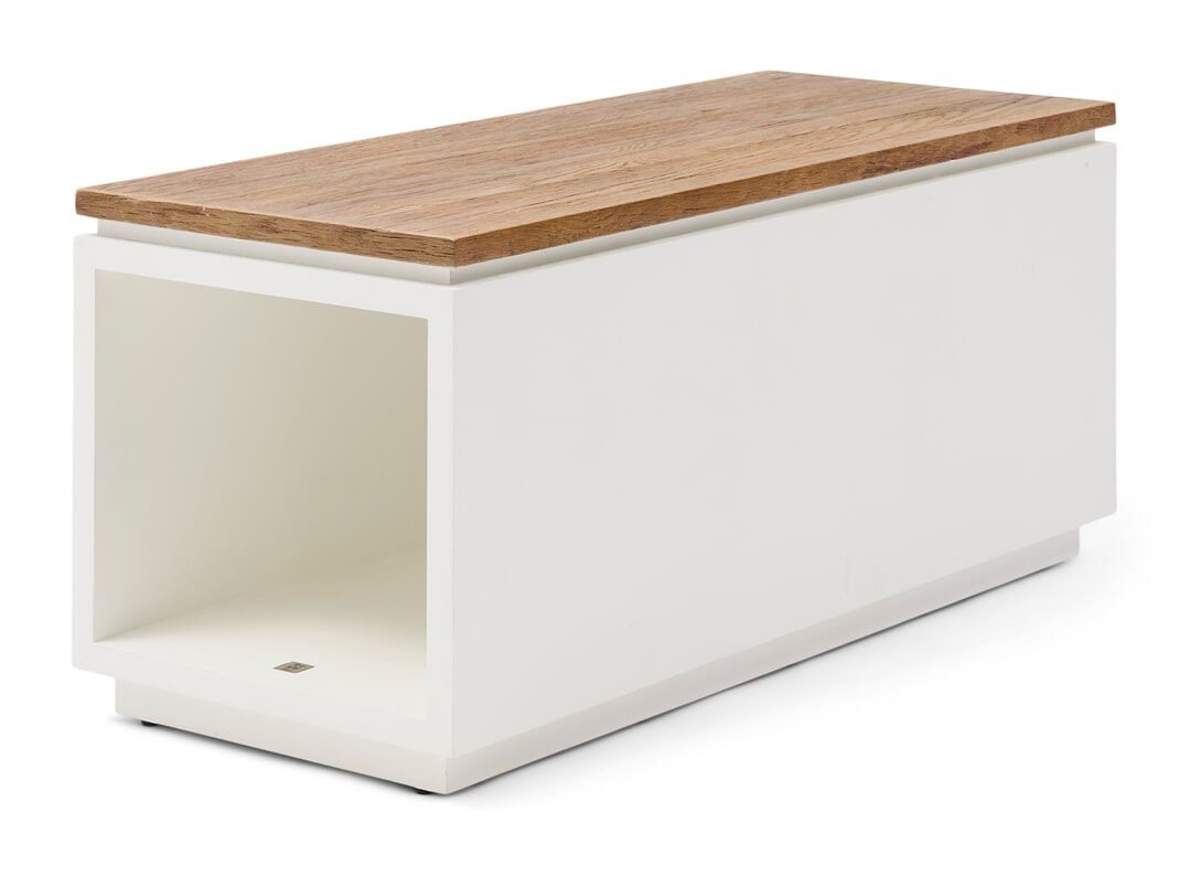 Rivièra Maison Lake House Salontafel – 100 cm, Wit & Gerecycled Eikenhout