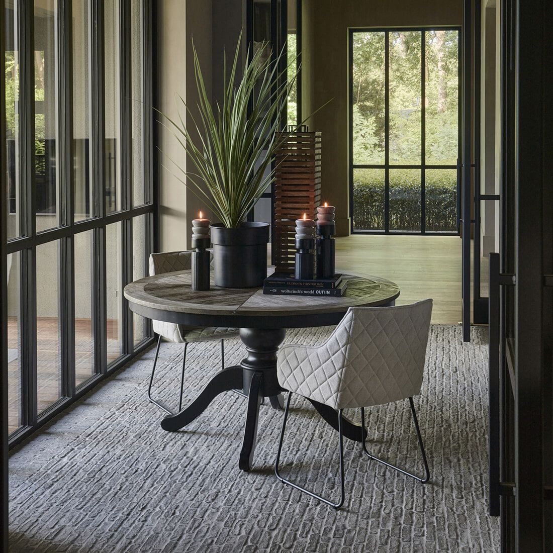 Rivièra Maison Le Marais – Uitschuifbare ronde eettafel van gerecycled eikenhout (140‑190 cm)