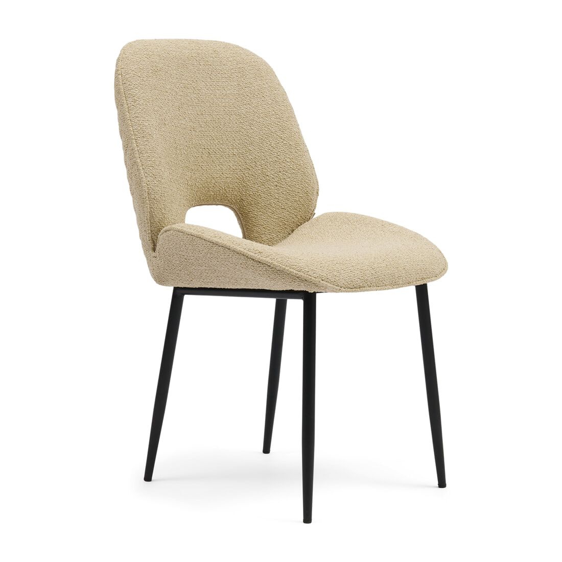 Rivièra Maison Mr. Beekman Eetkamerstoel – Luxe Bouclé in Natural Grey