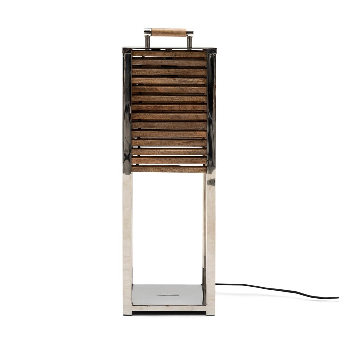 Rivièra Maison Ocean Cay Tafellamp – Strak Zilver met Houten Shutters