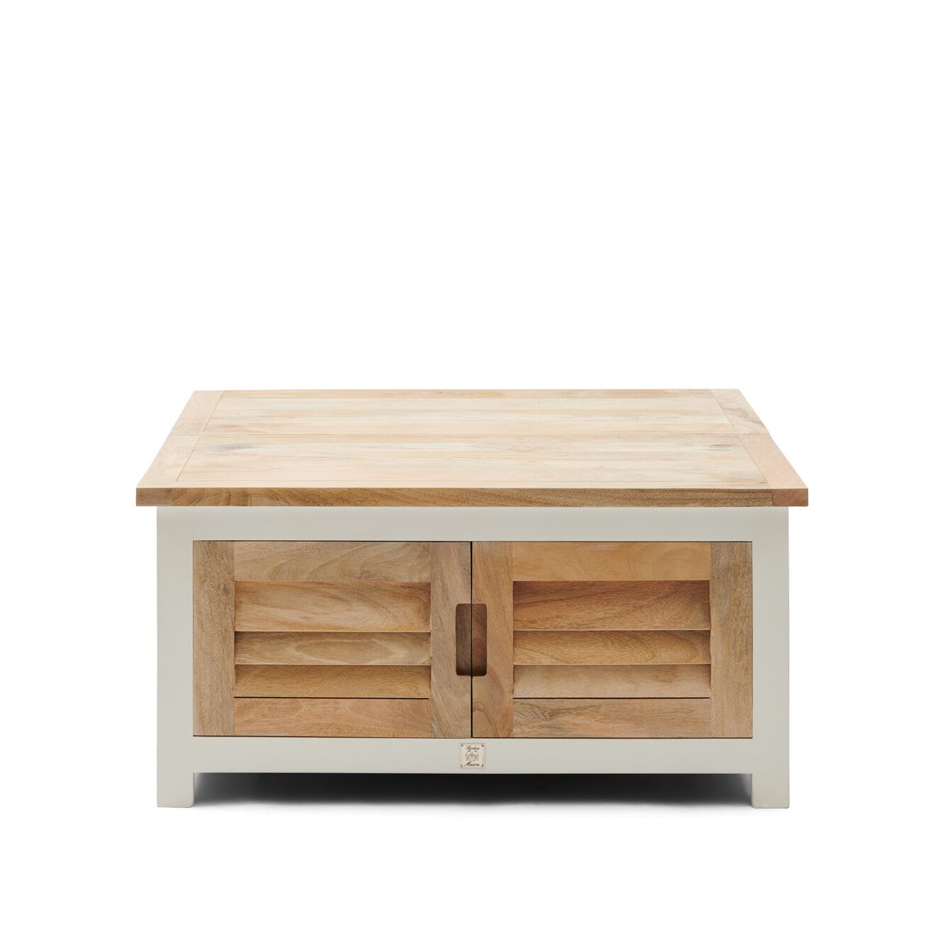 Rivièra Maison Pacifica salontafel 90 × 90 cm – wit & mangohout