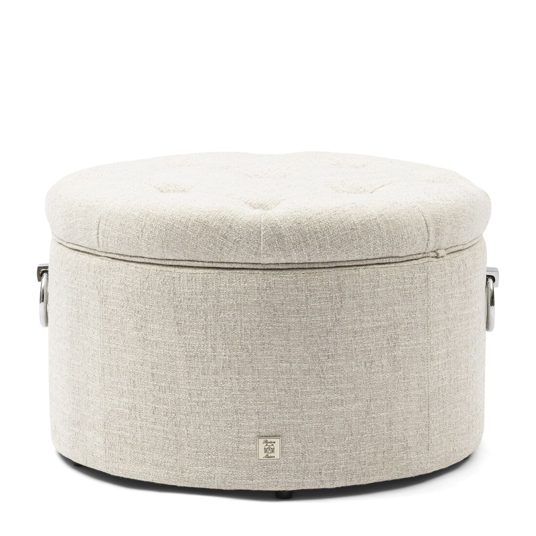 Rivièra Maison Park Avenue Poef – Luxe Tweed in Antique White met Opbergruimte