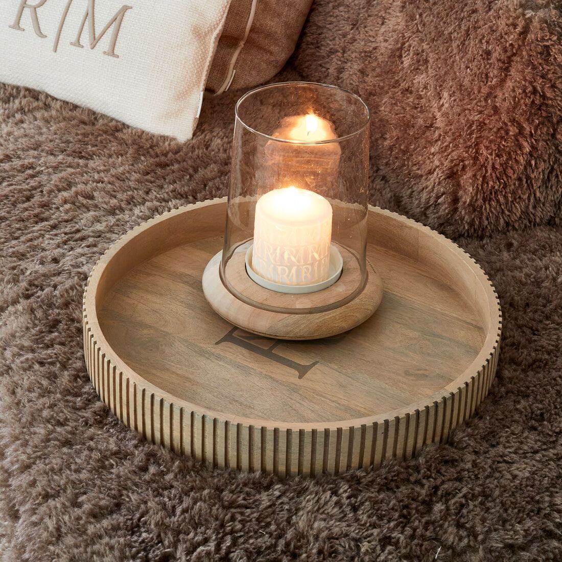 Rivièra Maison Rond Dienblad Anglès – 50 cm Mangohouten Elegantie