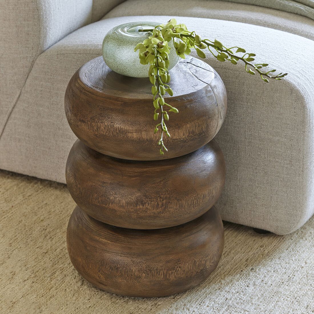Rivièra Maison ronde bijzettafel Cala Carbo – compact suarhout, 35 cm