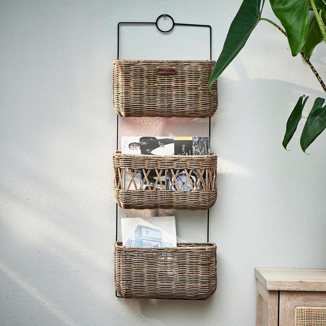 Rivièra Maison Rustic Rattan Wandrek – Handgemaakt Opbergwonder voor uw Muur