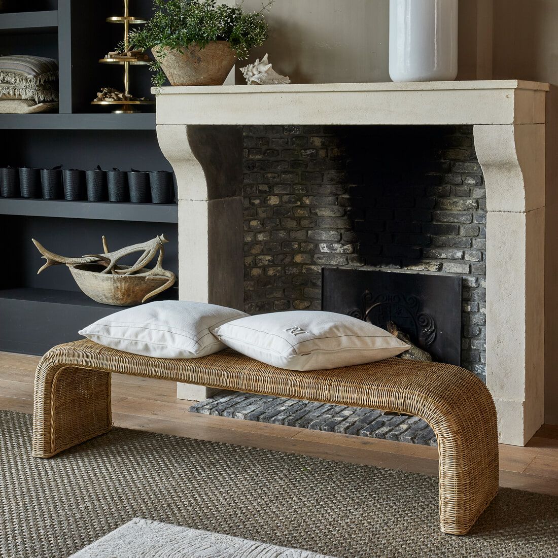 Rivièra Maison Santos Rattan Bankje – 160 cm Bruin voor een Warm Gastvrije Hal