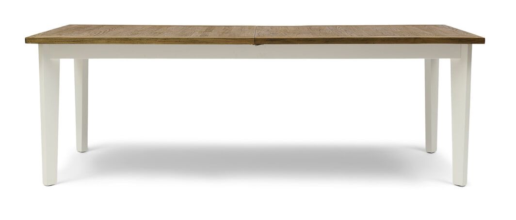 Rivièra Maison Verlengbare Eettafel Xavier – Elegante eiken- en populierenblad met witte poten