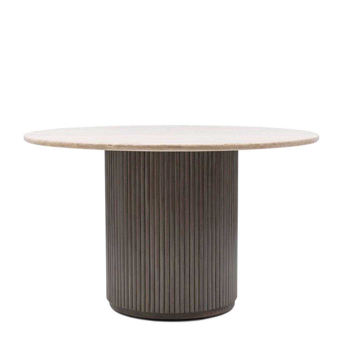 Rivièra Maison Villanova Ronde Eettafel – Travertin & Mangohout, 130 cm