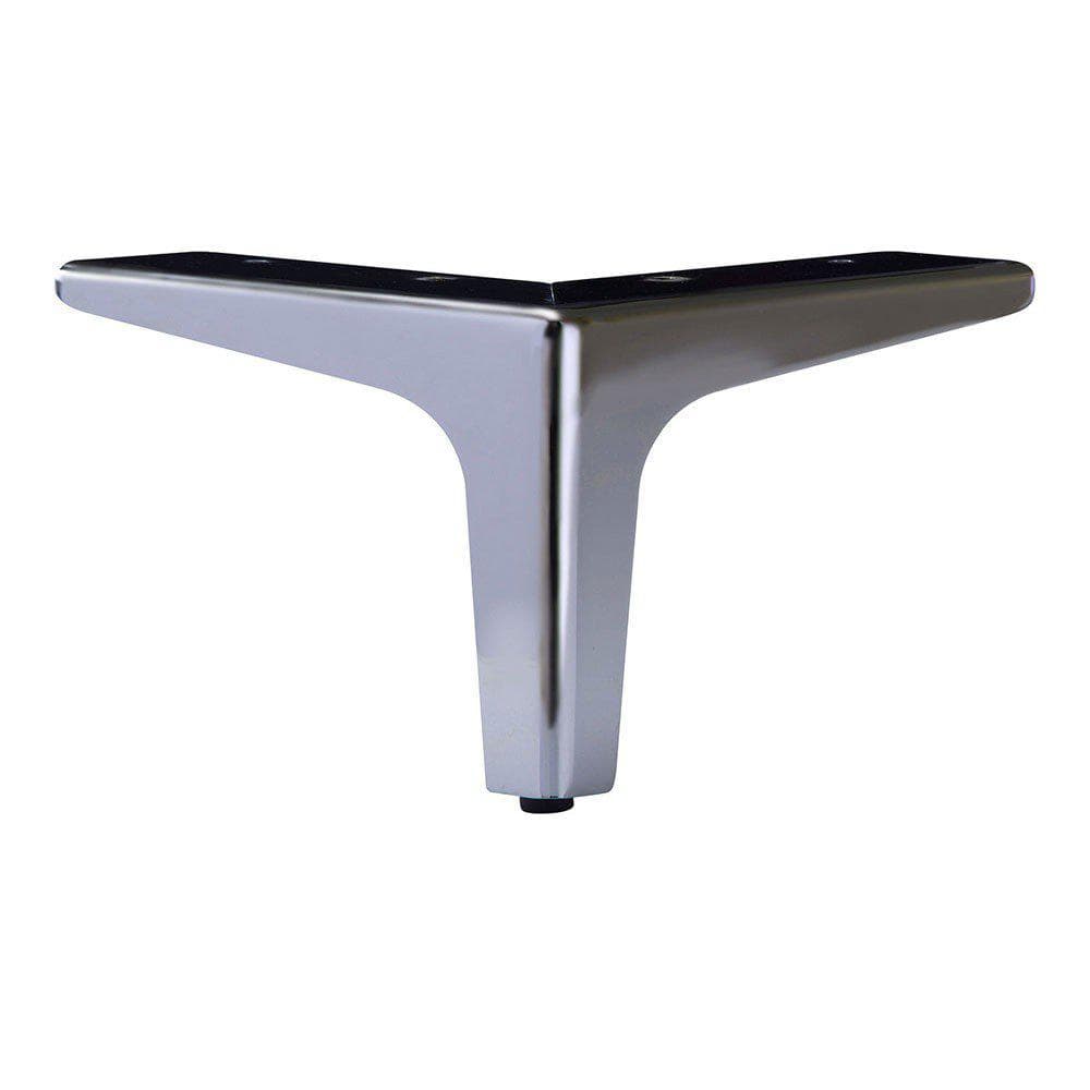 Robuuste Stalen Meubelpoten in RVS‑Look – 13,5 × 13,5 cm, 10 cm hoog