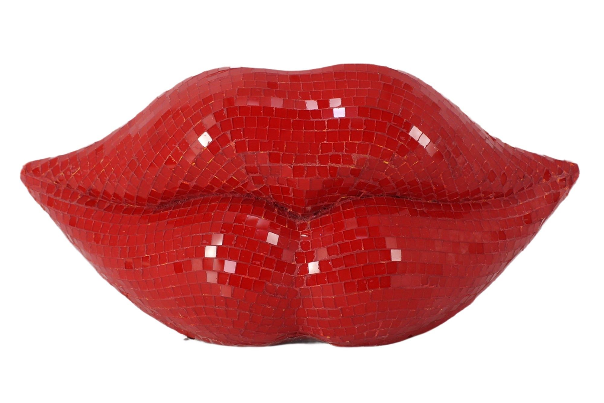 Rode 3D Disco Lip – 30 cm Mozaïekdecoratie van Invicta Interior