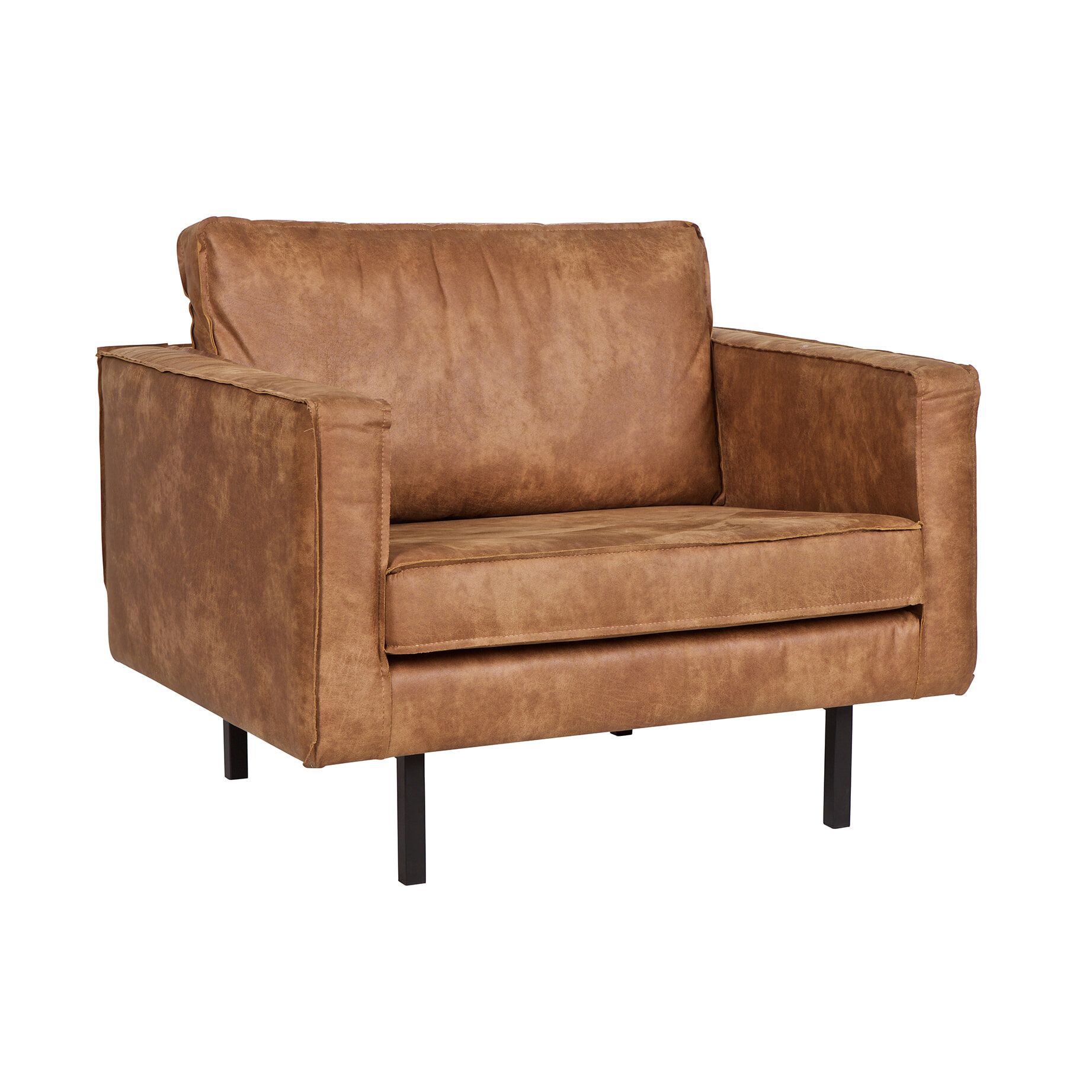 Rodeo Fauteuil Cognac – Stoer, Duurzaam Lederlook van WOOOD