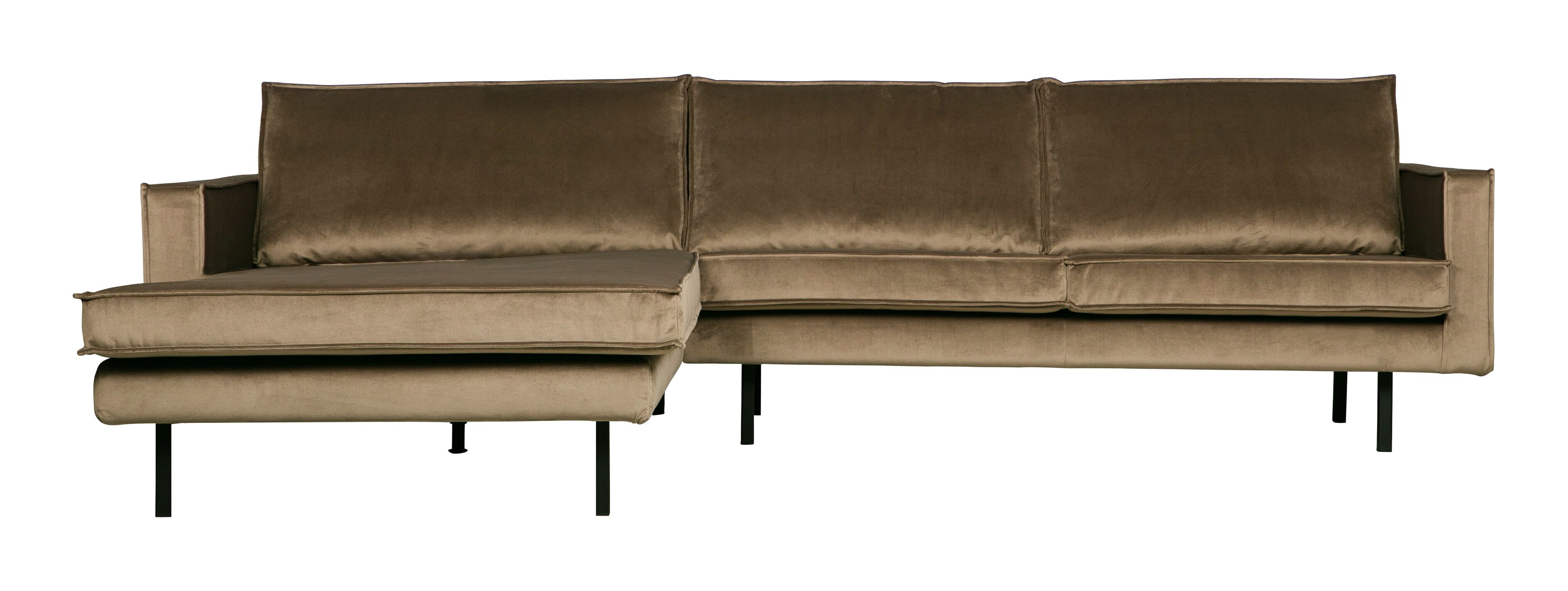 Rodeo Velvet Loungebank Links – Luxe Comfort in Taupe