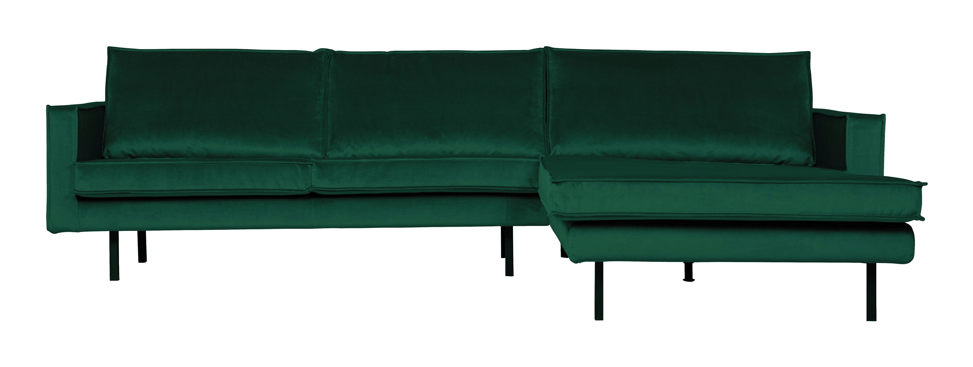 Rodeo Velvet Loungebank Rechts – Luxe Comfort in Green Forest