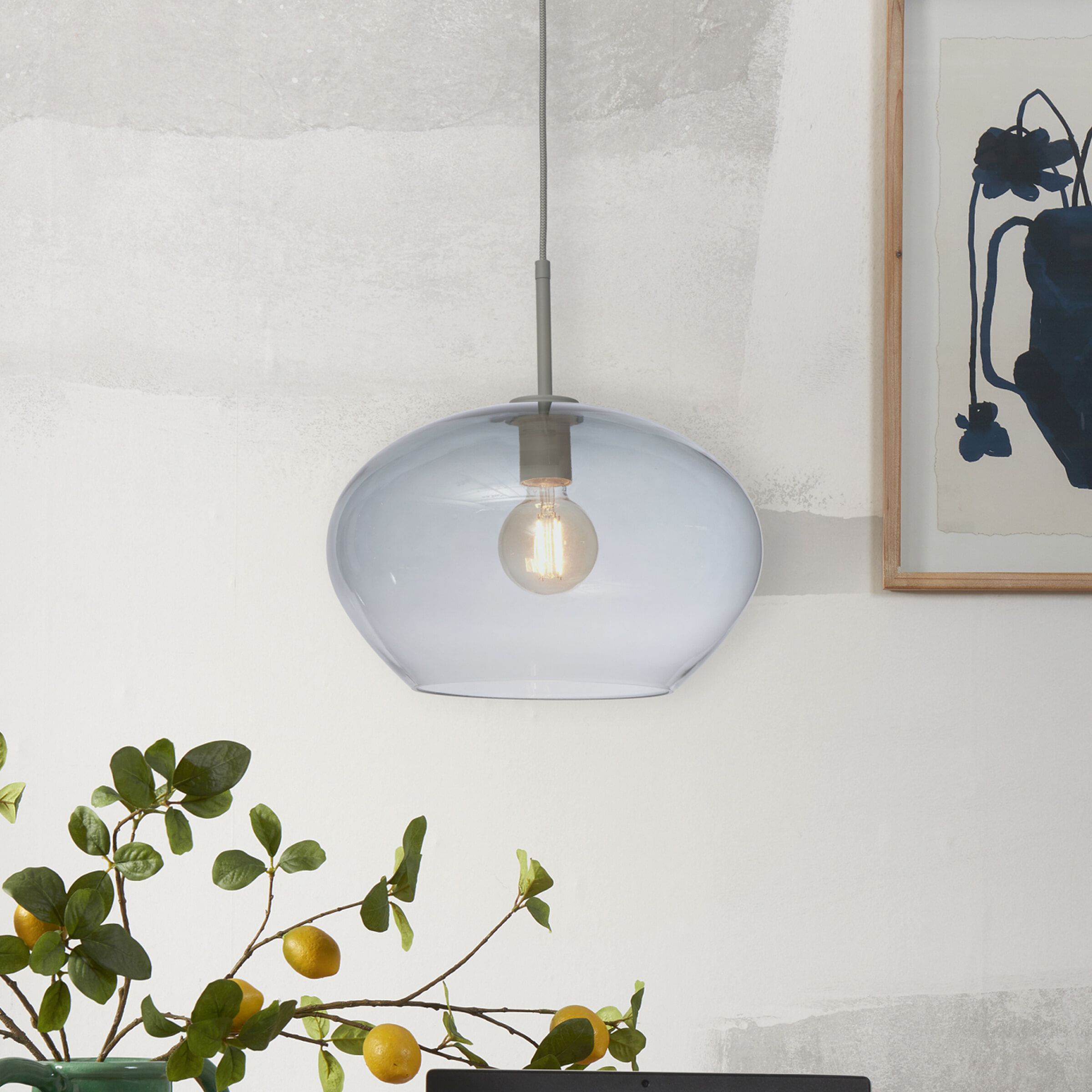 RoMi Hanglamp Bologna 35 cm – Subtiel licht in lichtgrijs of wit