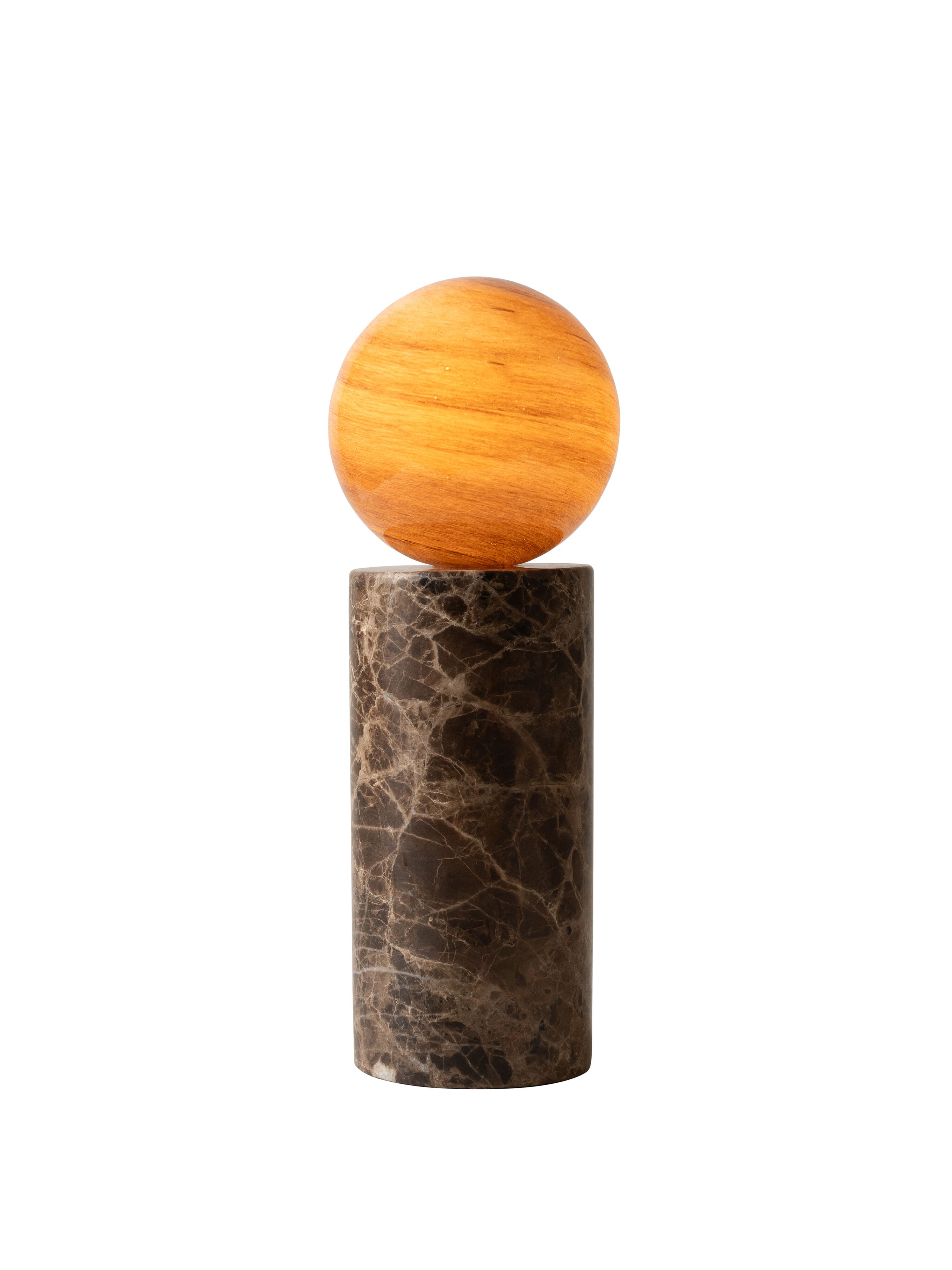 RoMi Tafellamp Tivoli – Elegante marmeren sfeer in bruine tint