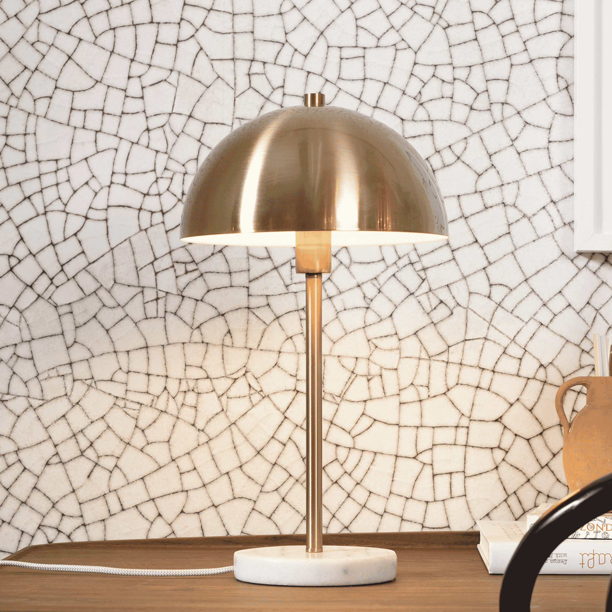 RoMi Tafellamp Toulouse 45 cm – Luxe Gouden Accent