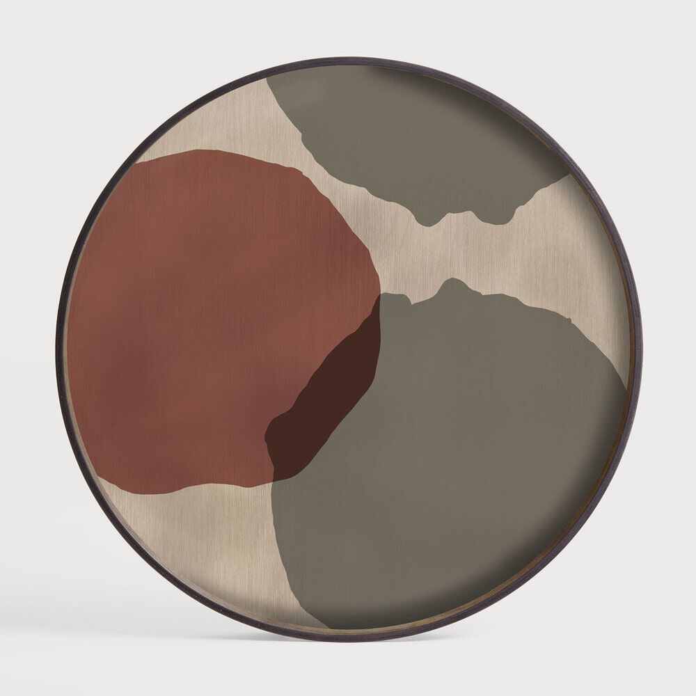 Rond Dienblad Ethnicraft Overlapping Dots 61 cm – Gedurfd Rood Design