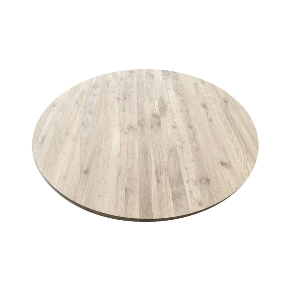 Rond eiken salon tafelblad – 60 cm diameter, 4 cm dik, massief eiken