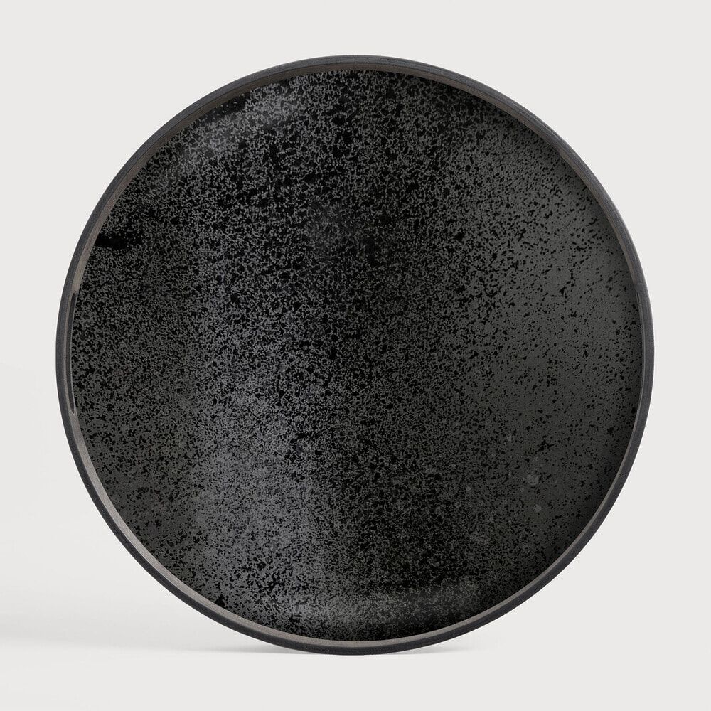 Rond Ethnicraft Dienblad Aged 48 cm – Charcoal: Tijdloos Design voor Stijlvolle Tafels